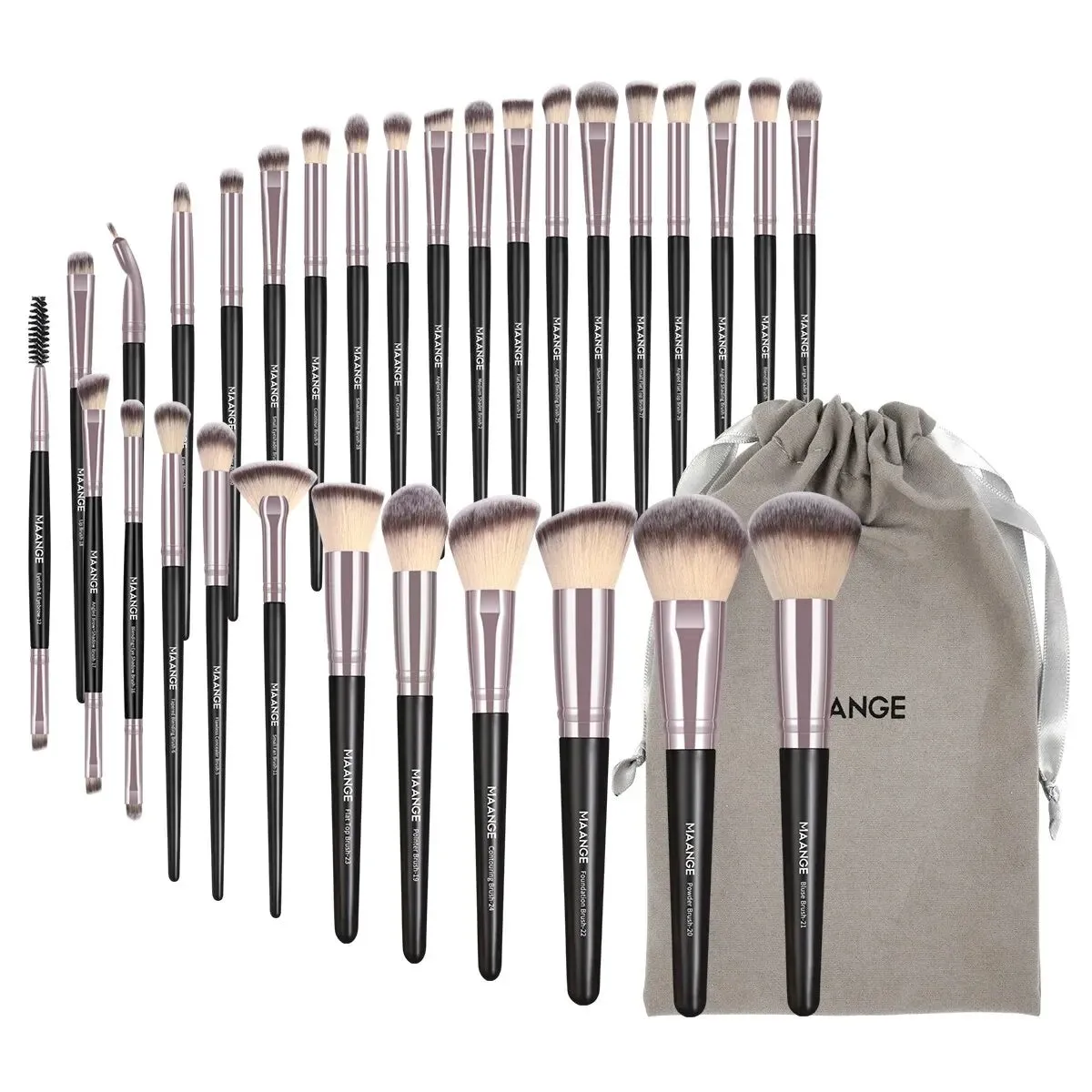 30pcs Professional Makeup Brush Set with Bag for Flawless Application