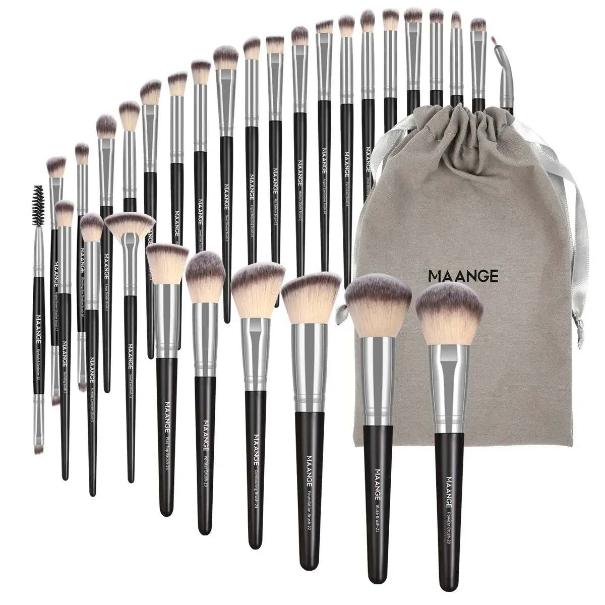 30pcs Professional Makeup Brush Set with Bag for Flawless Application