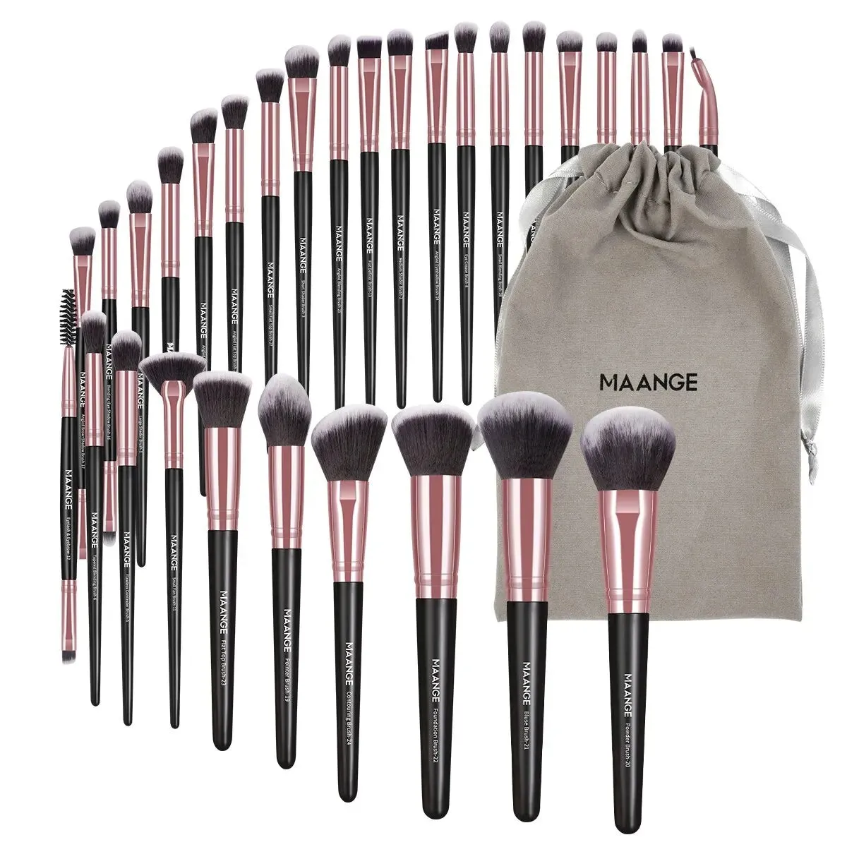 30pcs Professional Makeup Brush Set with Bag for Flawless Application