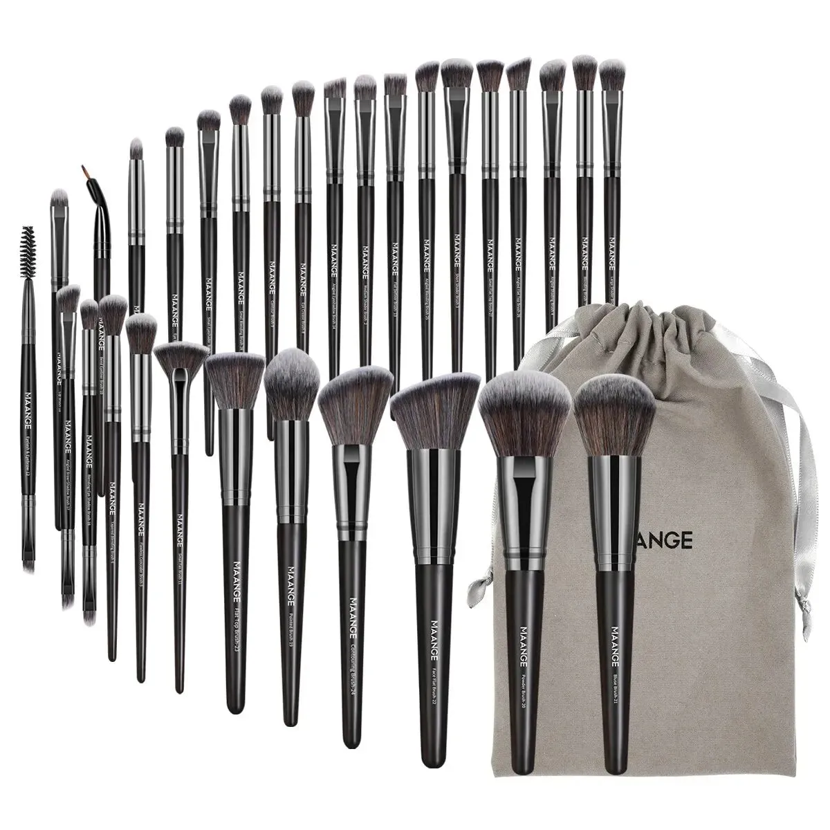 30pcs Professional Makeup Brush Set with Bag for Flawless Application