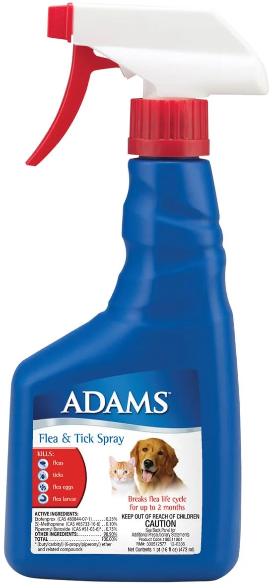 Adams Flea & Tick Spray, 16 oz