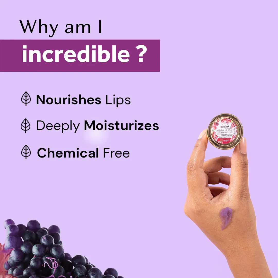 atulya Wine Grape Lip Balm - 5gm (Buy Any7 Products & Save Rs.700 Use code : RS700)