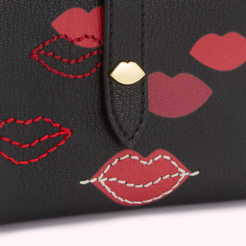 BLACK DEMI LIP FLURRY WALLET