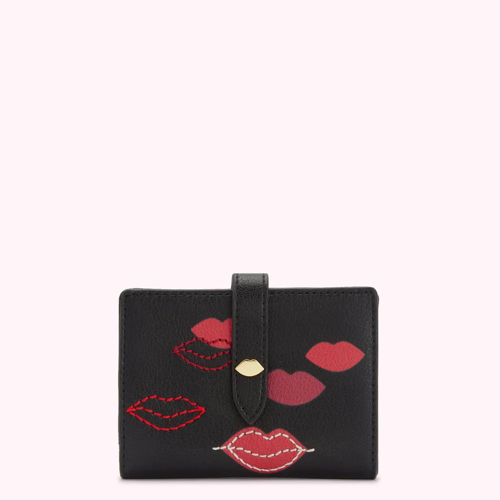 BLACK DEMI LIP FLURRY WALLET