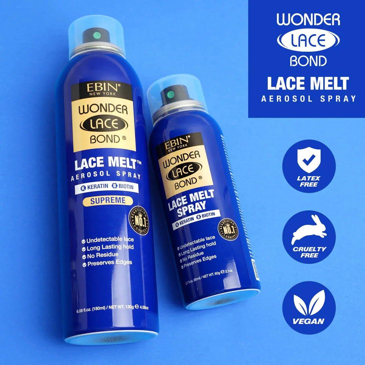 Ebin New York Wonder Lace Bond Lace Melt Aerosol Spray (Keratin) - UK Shipping Only