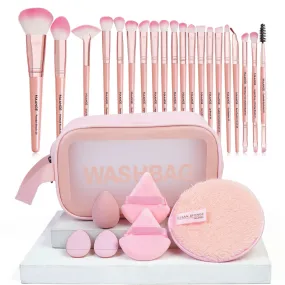 MAANGE 27pcs Makeup Tools Kit with 20pcs Brush Set and Puff