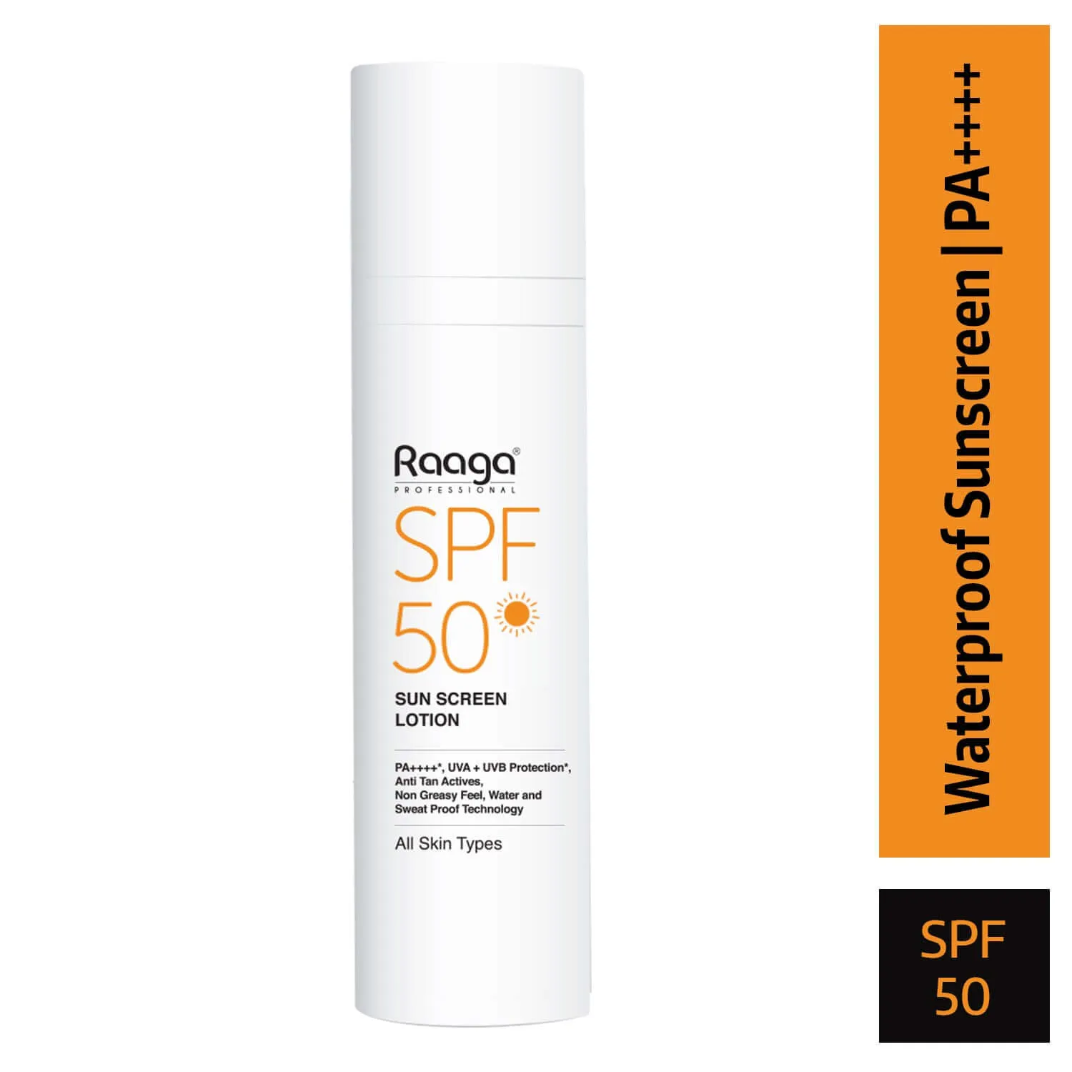 Raaga Professional SPF 50 Sunscreen Lotion | PA    , UVA   UVB Protection, Anti Tan Activities, Non-Greasy Feel, Water and Sweat Proof Technology (55 ml)