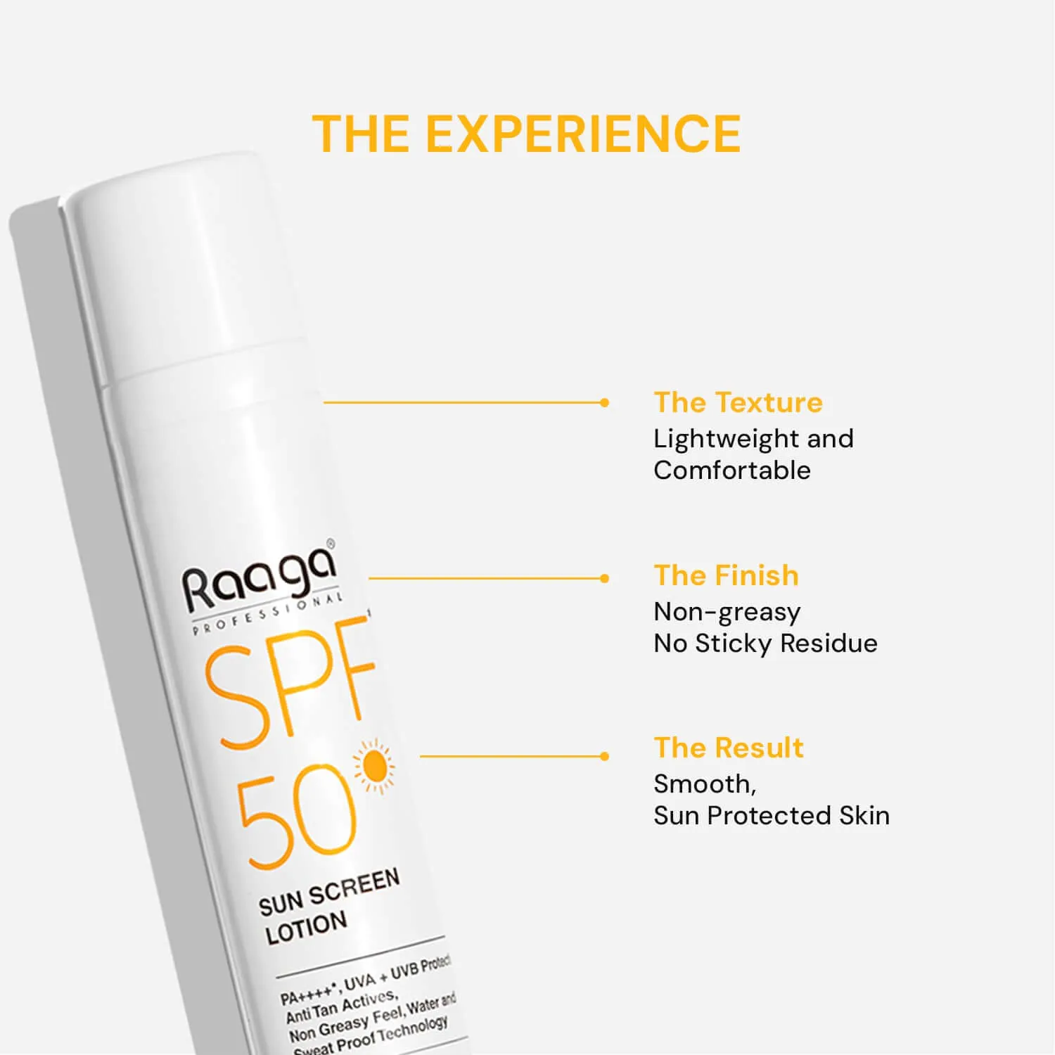 Raaga Professional SPF 50 Sunscreen Lotion | PA    , UVA   UVB Protection, Anti Tan Activities, Non-Greasy Feel, Water and Sweat Proof Technology (55 ml)