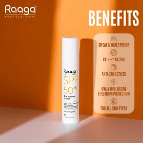 Raaga Professional SPF 50 Sunscreen Lotion | PA    , UVA   UVB Protection, Anti Tan Activities, Non-Greasy Feel, Water and Sweat Proof Technology (55 ml)