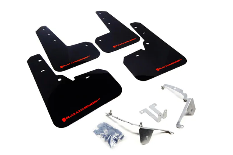 Rally Armor 13  Subaru XV Crosstrek Black Mud Flap w/ Red Logo