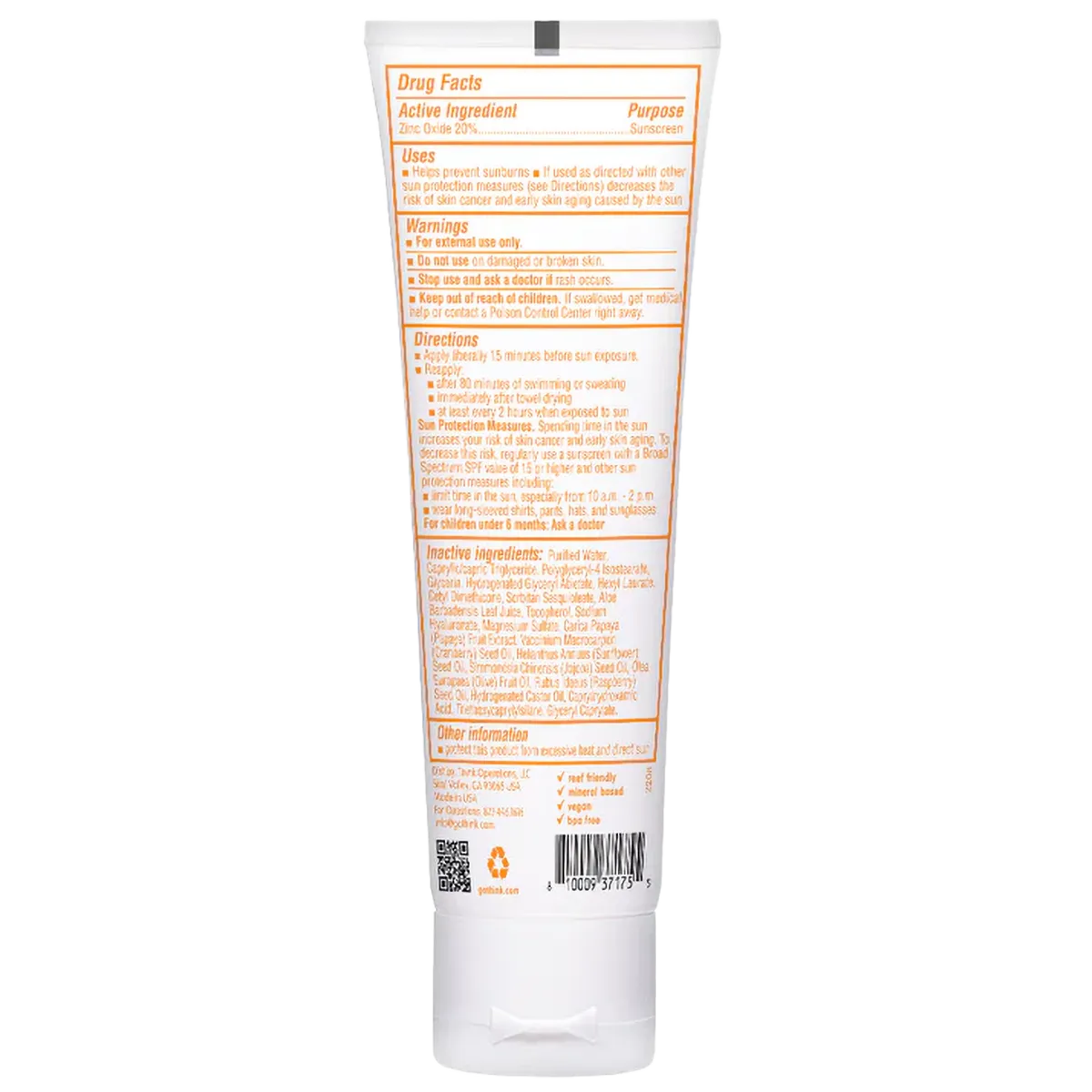 Thinkbaby SPF 30 Clear Zinc Sunscreen