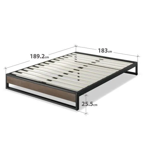 Zinus Bed Frame Suzanne Low Metal Wooden Platform Base